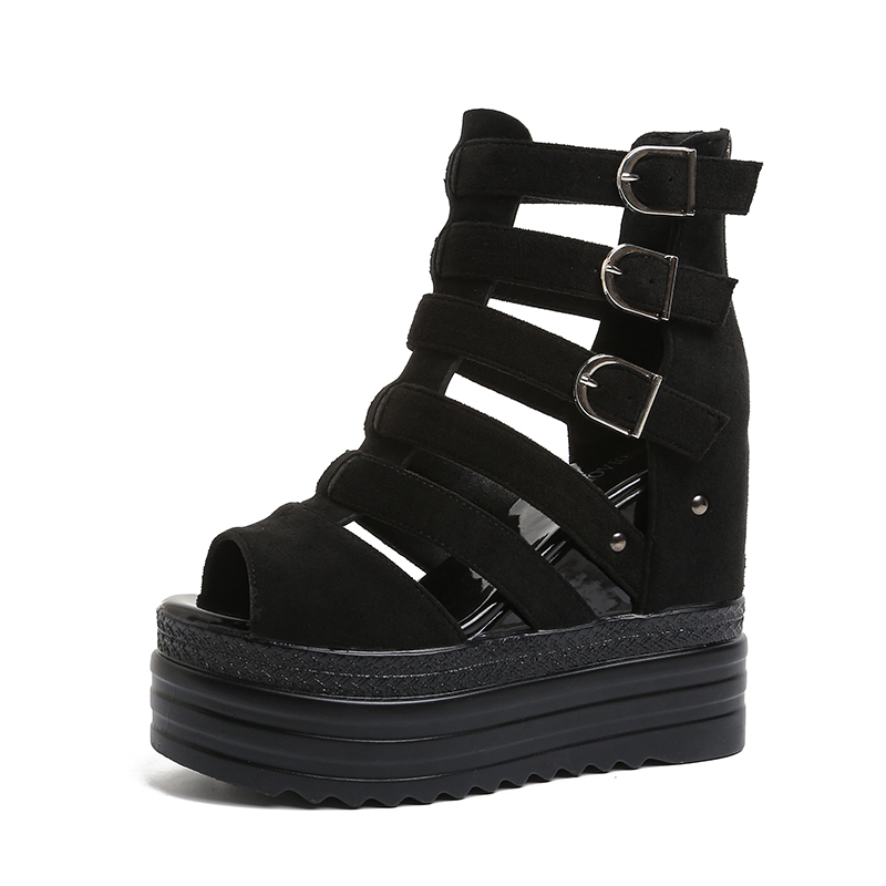 Wedge Espadrille Women - Sandal Kulit Wanita Desainer 11CM, Sandal