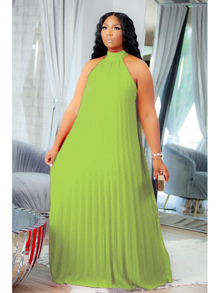 Maxi Dress Halter - Wmstar gaun panjang wanita ukuran Plus